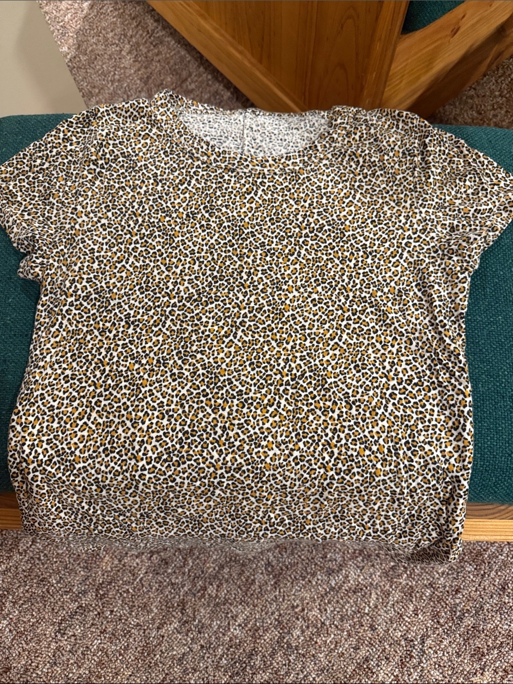 Banana Republic Leopard Print Short Sleeve Tee - White and Brown
